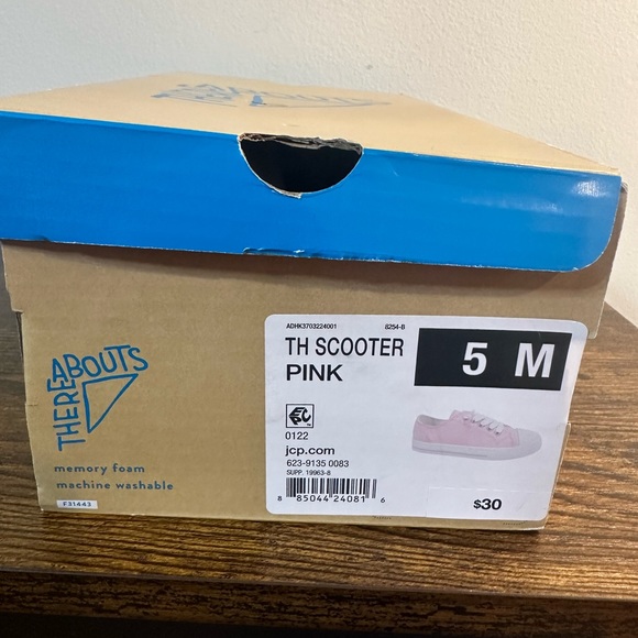 Thereabouts Girls Pink Scooter Canvas Sneakers NWT Size 5 - Picture 5 of 6